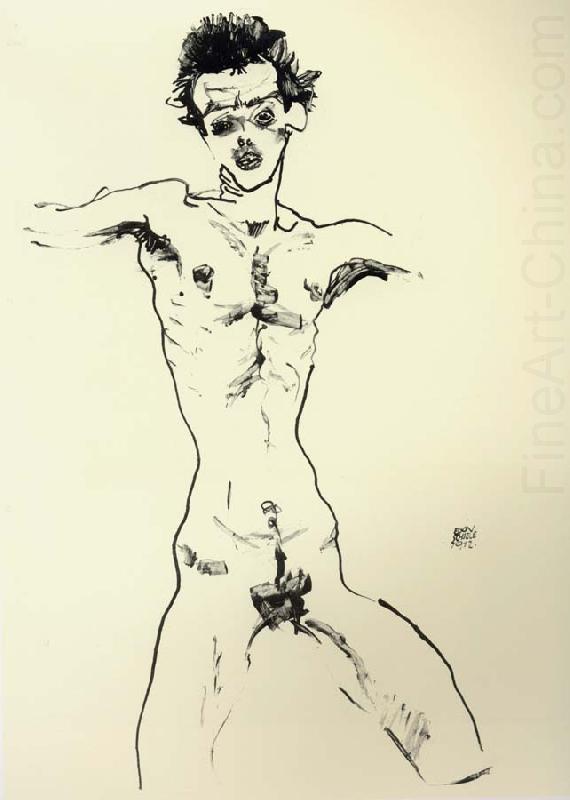 Nude Self Portrait, Egon Schiele